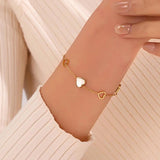 316L Stainless Steel Hollow Heart Bracelet for Women