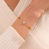 316L Stainless Steel Hollow Heart Bracelet for Women