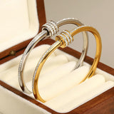 Zircon Beads Stainless Steel Bracelet for Women Plated Jewelry