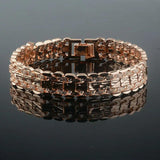 Rose Carving Wide Bracelets Toggle Lock Hot Jewelry
