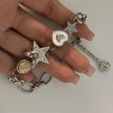 Fritillaria Heart Star Chain Bracelet Sweet Fairy Love Jewelry