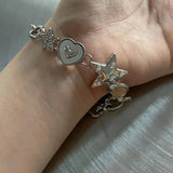 Fritillaria Heart Star Chain Bracelet Sweet Fairy Love Jewelry