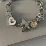 Fritillaria Heart Star Chain Bracelet Sweet Fairy Love Jewelry