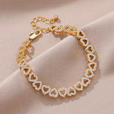Heart Zircon Bracelet Stainless Steel Charm Jewelry Gift
