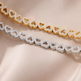 Heart Zircon Bracelet Stainless Steel Charm Jewelry Gift