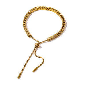 Minimalist Stainless Steel Chain Bracelet 18K Metal Girls Jewelry