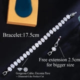 Glamorous Oval Round Purple Pink CZ Bracelet for Women