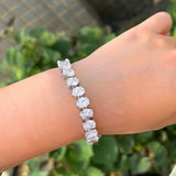 Glamorous Oval Round Purple Pink CZ Bracelet for Women