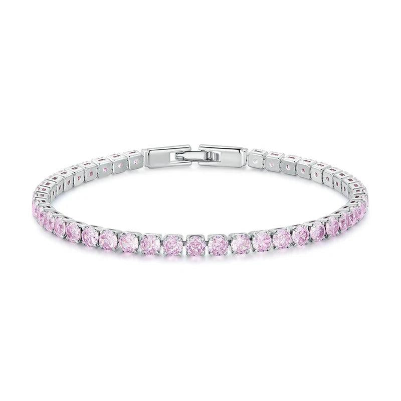 Platinum Tennis Bracelet Women Birthday Gift Jewelry YIB051