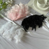 Ostrich Feather Cuff Bracelets for Women Boho Adjustable Bangles Y2K Jewelry