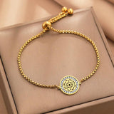 Hollow Square Crystal Pendant Stainless Steel Bracelet for Women