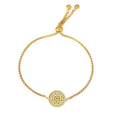 Hollow Square Crystal Pendant Stainless Steel Bracelet for Women