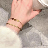 Bohemian Style Double Heart Snake Bone Bracelet Set, Women's Jewelry Gift