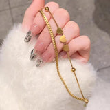 Bohemian Style Double Heart Snake Bone Bracelet Set, Women's Jewelry Gift