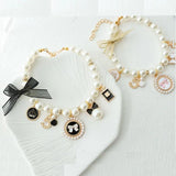 Vintage Pink Bow Pearl Bracelet for Women