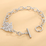 Stainless Steel Chain Bracelets For Women - Silver Hamsa Pendant Jewelry