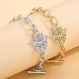 Stainless Steel Chain Bracelets For Women - Silver Hamsa Pendant Jewelry