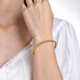 Beaded Bangle Bracelet Women Stainless Steel Plated Stackable Jewelry