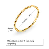 Beaded Bangle Bracelet Women Stainless Steel Plated Stackable Jewelry