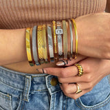 Classic Stainless Steel Bangles for Women 18K Plated Wrist Jewelry