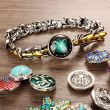 Dragon Metal Chain Link Snap Button Bangle Bracelet Charm Jewelry
