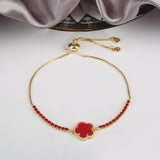 Lucky Five Leaves Flower Bracelet Zircon Adjustable Bracelet