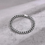 Mprainbow 7/9mm Cuban Chain Bracelets for Men,Stainless Steel Link Wristband