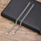 Mprainbow 7/9mm Cuban Chain Bracelets for Men,Stainless Steel Link Wristband