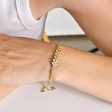 CZ Stone Bracelet for Women, Gold Bling Wristband with Adjustable Chain