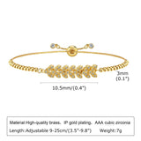 CZ Stone Bracelet for Women, Gold Bling Wristband with Adjustable Chain
