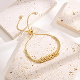 CZ Stone Bracelet for Women, Gold Bling Wristband with Adjustable Chain
