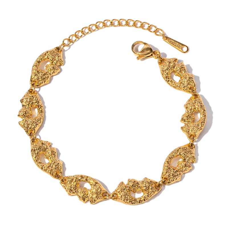 18K Plated Stainless Steel Lips Bracelet