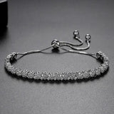 CZ Slide Chain Flower Tennis Bracelet - Adjustable and Shinning Zircon