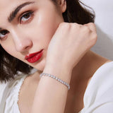 CZ Slide Chain Flower Tennis Bracelet - Adjustable and Shinning Zircon