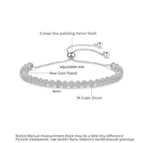 CZ Slide Chain Flower Tennis Bracelet - Adjustable and Shinning Zircon