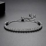 CZ Slide Chain Flower Tennis Bracelet - Adjustable and Shinning Zircon
