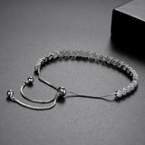 CZ Slide Chain Flower Tennis Bracelet - Adjustable and Shinning Zircon