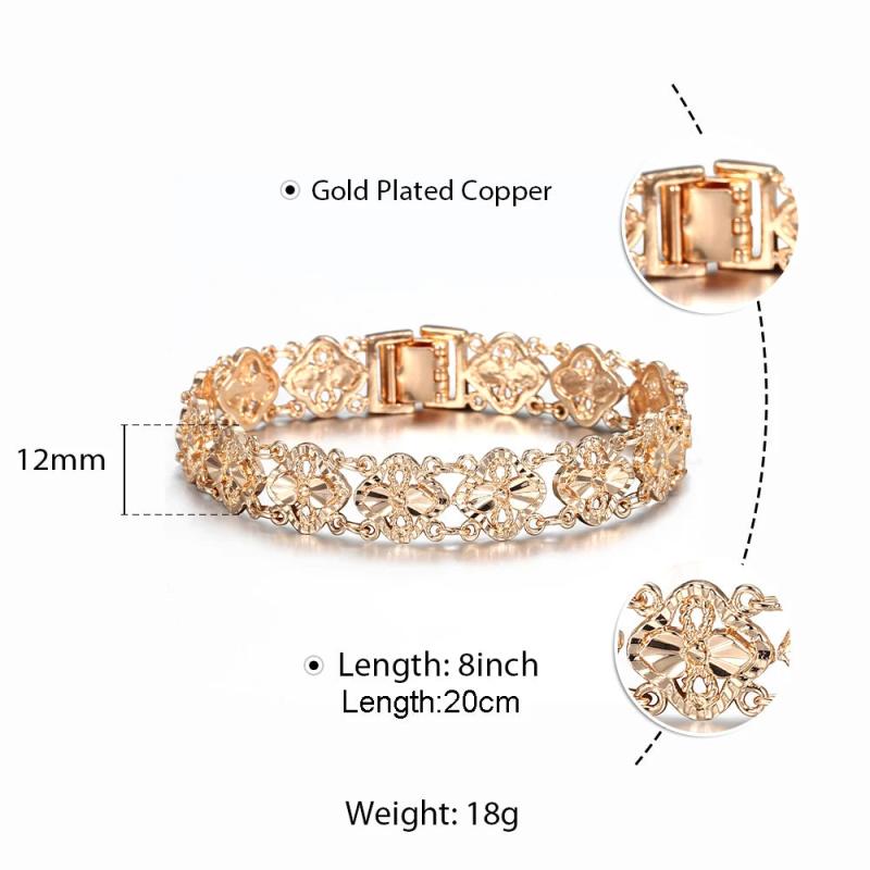 Rose Cut Out Flower Vine Oval Bangle Bracelet for Women