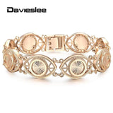 Rose Cut Out Flower Vine Oval Bangle Bracelet for Women