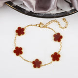 Stainless Steel Acrylic Flower Bracelet for Women