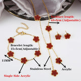 Stainless Steel Acrylic Flower Bracelet for Women