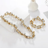 Chunky Thick Chain Choker Necklace Steampunk Acrylic Resin Party Jewelry Collar