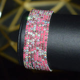 10pcs Rhinestone Bracelet Set Bridal Jewelry Bling Wristband