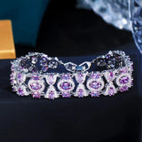 Bohemia Style Multicolor CZ Stone Wide Chain Bracelet