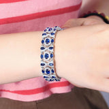 Bohemia Style Multicolor CZ Stone Wide Chain Bracelet