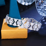 Bohemia Style Multicolor CZ Stone Wide Chain Bracelet