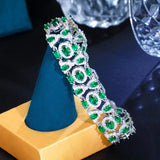 Bohemia Style Multicolor CZ Stone Wide Chain Bracelet
