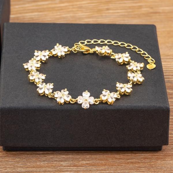 Nidin Zircon Chain Bracelet Adjustable Jewelry For Women