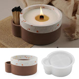 Concrete Candle Jar Mold with Match Hole High Capacity Gypsum Cement