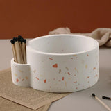 Concrete Candle Jar Mold with Match Hole High Capacity Gypsum Cement